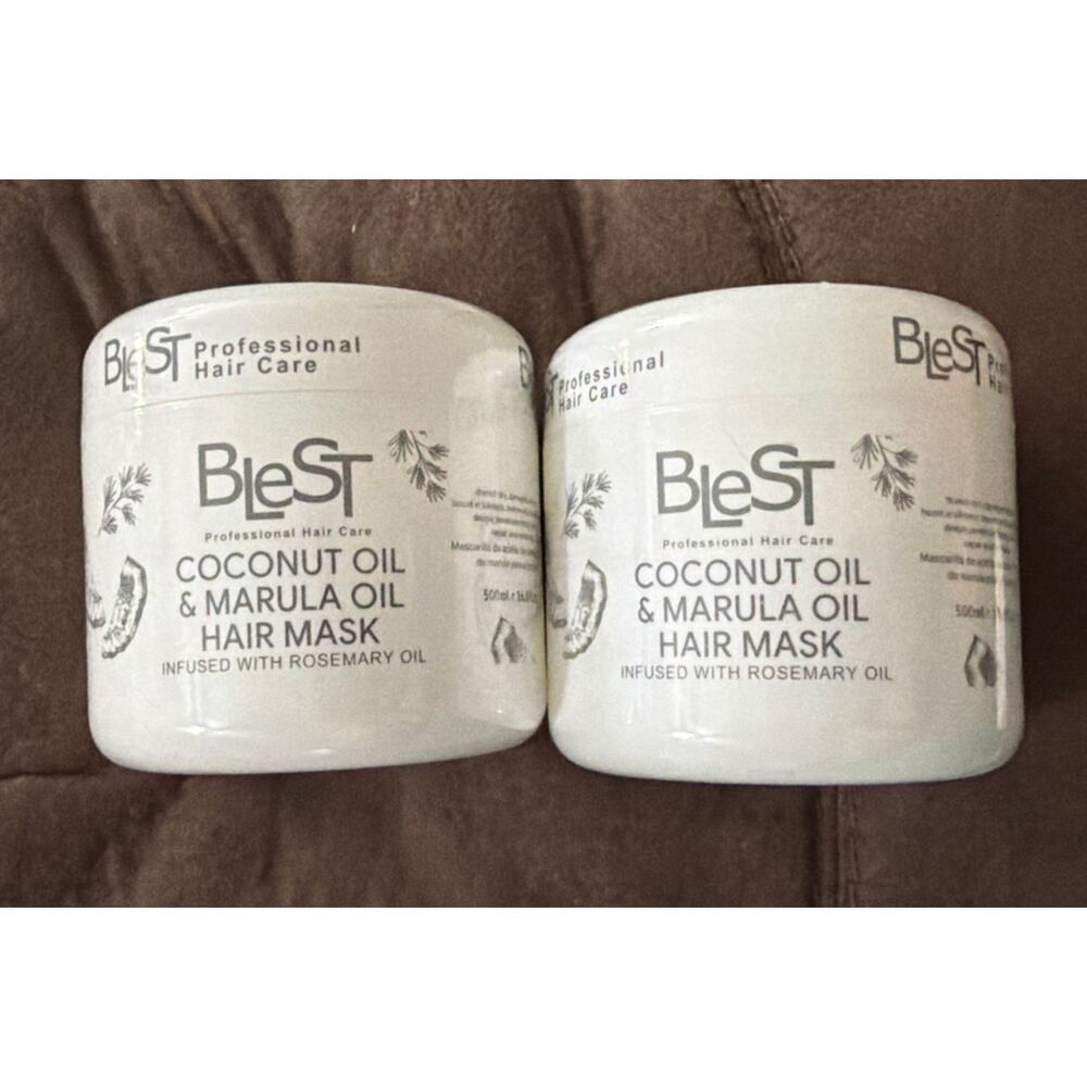 Lot (2) Blest Coconut Maryland Oil Hair Mask Rosemary Oil 16.9 Oz
